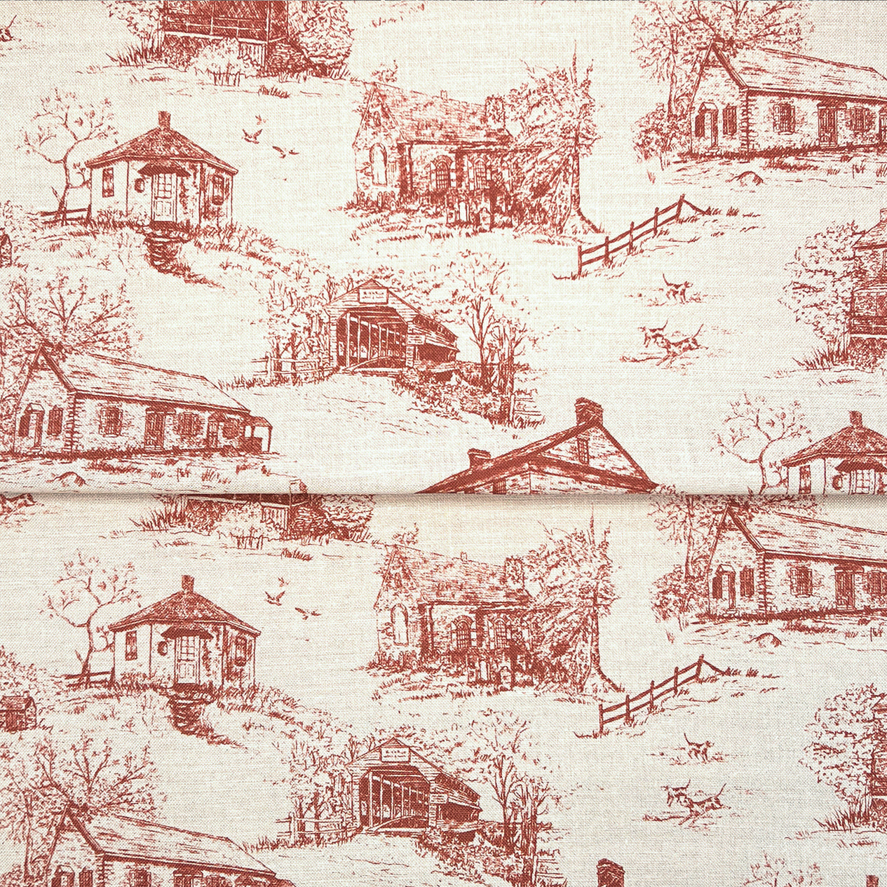 Chester County Toile - Barn Red